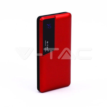 10K Mah Power Bank With Digital Display & USB Type C Red 