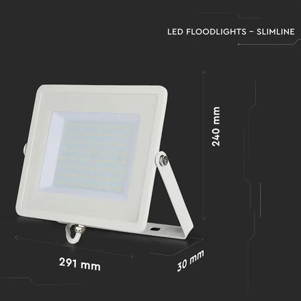 SKU 21415 100W LED Floodlight SMD SAMSUNG CHIP G2 White Body 3000K  V-TAC
