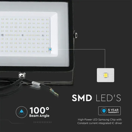 LED Прожектор 300W 4000К SAMSUNG ЧИП Черно Тяло SKU 21422 V-TAC