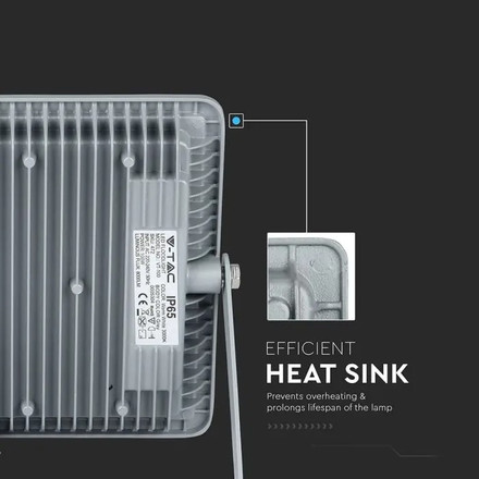 LED Прожектор 100W 4000К SAMSUNG ЧИП Сиво Тяло SKU 21473 V-TAC