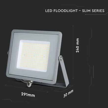 SKU 21770 100W LED Floodlight SMD SAMSUNG CHIP G2 SLIM  Grey Body 4000K V-TAC