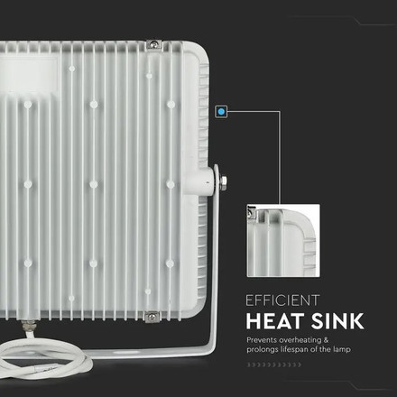 LED Прожектор 300W 4000К 120LM/W SAMSUNG ЧИП Бяло Тяло SKU 21793 V-TAC