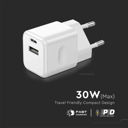 Dual USB Type-A an Type-C(PD) with 30W output