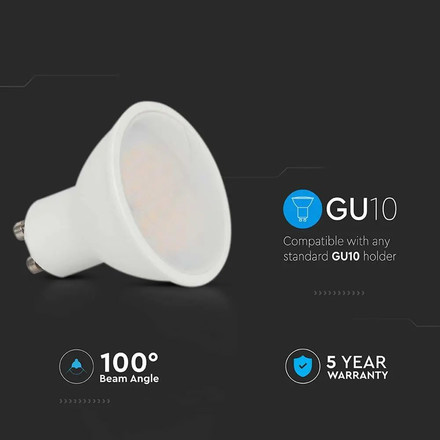 LED Крушка GU10 4.5W 6400K 110° SAMSUNG ЧИП SKU 21203 V-TAC