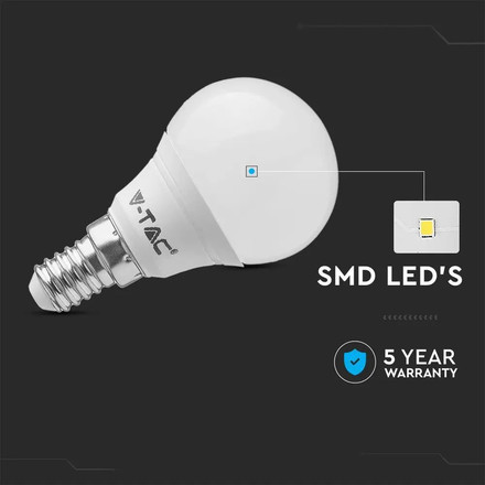 LED Крушка E14 4.5W 4000K P45 6Бр/Сет SKU 212734 V-TAC