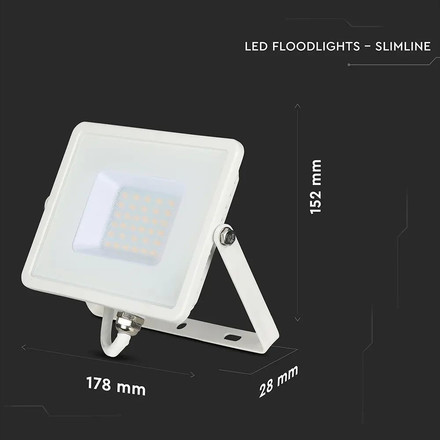 30W LED Floodlight SMD SAMSUNG CHIP G2 White Body 3000K