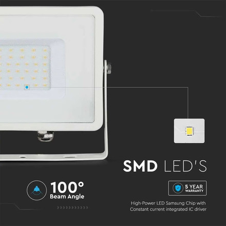 30W LED Floodlight SMD SAMSUNG CHIP G2 White Body 3000K