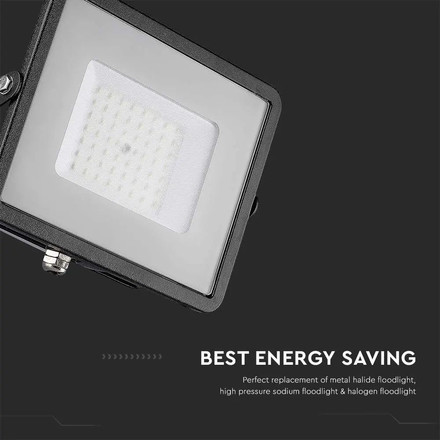 LED Прожектор 50W 3000К SAMSUNG ЧИП Черно Тяло SKU 21406 V-TAC