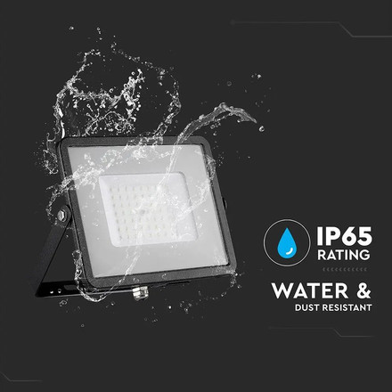 LED Прожектор 50W 3000К SAMSUNG ЧИП Черно Тяло SKU 21406 V-TAC