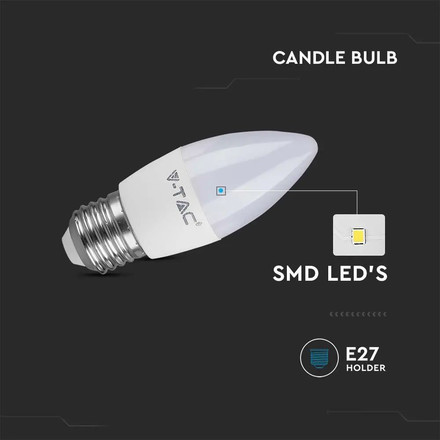 LED Bulb - 4.5W E27 Candle 4500K                                            