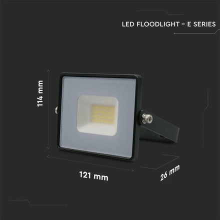 LED Прожектор 20W 6500K Е-Series Черно Тяло SKU 215948 V-TAC