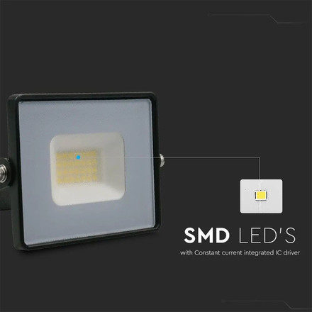 LED Прожектор 20W 6500K Е-Series Черно Тяло SKU 215948 V-TAC