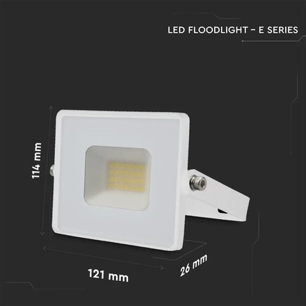 LED Прожектор 20W 6500K Е-Series Бяло Тяло SKU 215951 V-TAC
