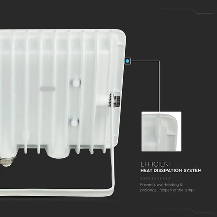 LED Прожектор 30W 6500K Е-Series Бяло Тяло SKU 215957 V-TAC