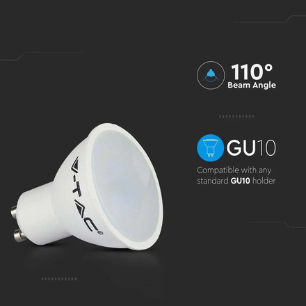 LED Spotlight - 4.5W GU10 SMD White Plastic Milky Cover 6400K 3PCS/PACK