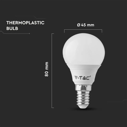 LED Bulb - 4.5W E14 P45 6400K 3PCS/PACK