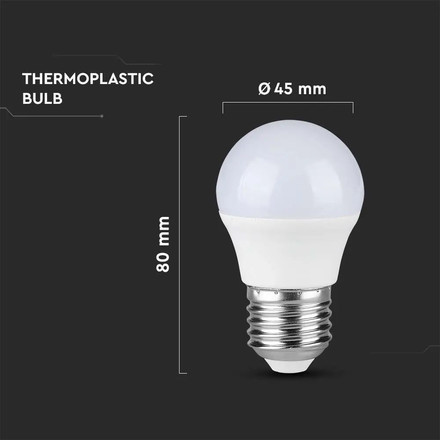 LED Bulb - 4.5W E27 G45 4500K 3PCS/PACK