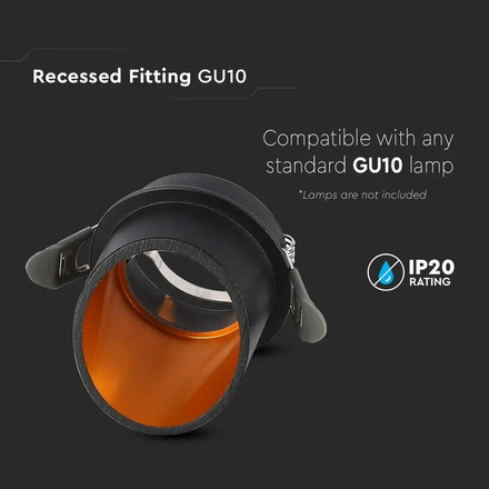 GU10 Корпус Кръг Черен SKU 6683 V-TAC