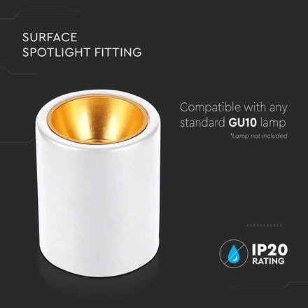 Външен Корпус GU10 Кръг Бял SKU 6690 V-TAC