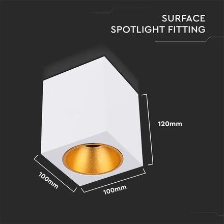 Surface Mounted GU10 Fitting Square White
