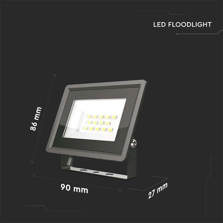 10W LED Floodlight SMD Black Body 4000K F-CLASS