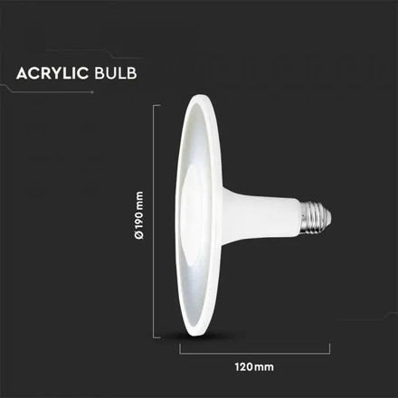 LED Крушка Е27 11W SAMSUNG ЧИП Акрилна UFO Пластик 3000К SKU 2781 V-TAC
