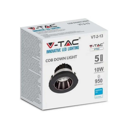 LED Downlight - SAMSUNG CHIP 10W COB Reflector Black Housing 3000K