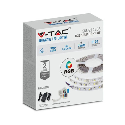 LED Лента RGB Комплект с дистанционно 12v IP20 SKU 212558 V-TAC