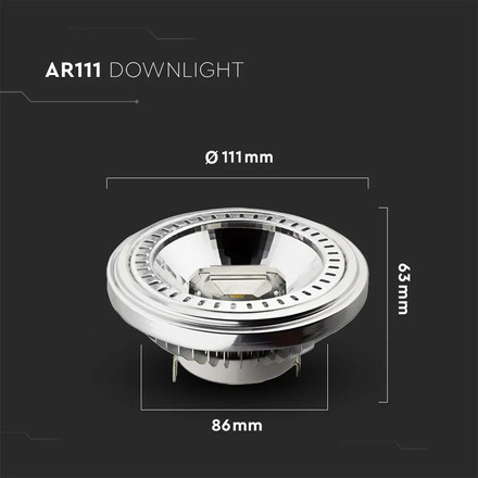 LED Spotlight - AR111 Recessed 13.5W 12V G53 4000K 40