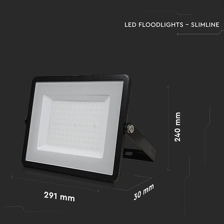 LED Прожектор 100W 6400К SAMSUNG ЧИП Черно Тяло SKU 21414 V-TAC