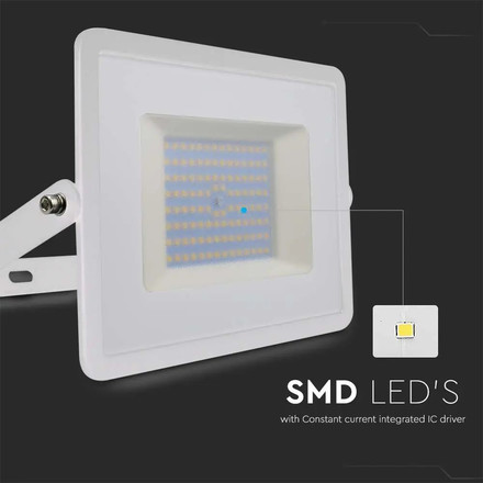 LED Прожектор 100W 4000K Е-Series Бяло Тяло SKU 215968 V-TAC