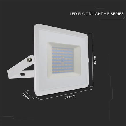 100W LED Floodlight SMD E-Series G2 White Body 6500K