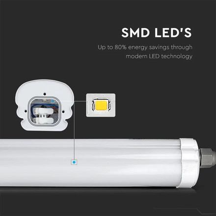 LED Влагозащитено тяло AL/PC G-Серия 1200mm 36W 6400K 120LM/W SKU 216284 V-TAC