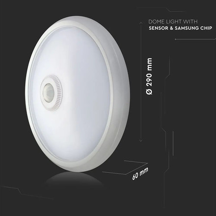 LED Dome Light - SAMSUNG CHIP 12W Sensor 4000K