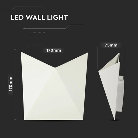 5W LED Wall Light White Body IP65 3000K