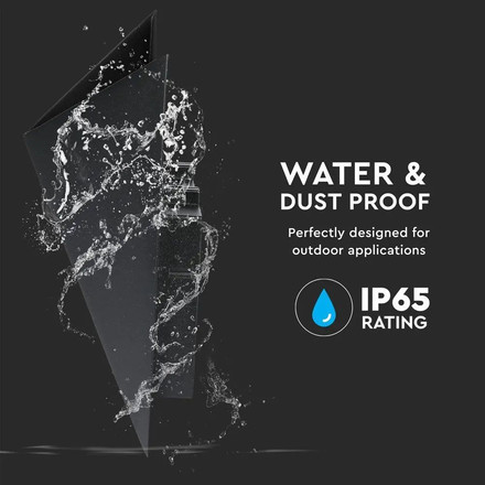 5W LED Wall Light Black Body IP65 3000K