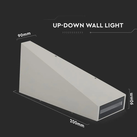 6W LED Wall Light Grey Body IP65 4000K