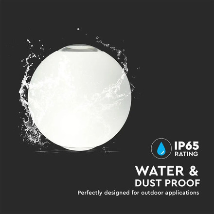 Аплик за стена 6W 3000К Бяла Кръг IP65 Две Посоки SKU 218301 V-TAC