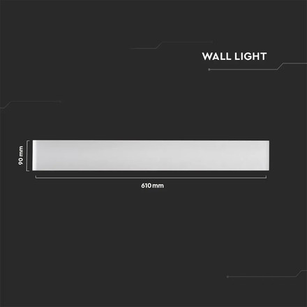 20W LED Wall Lamp White Boddy IP44 3000K