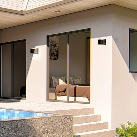 Аплик за стена 10W 4000К IP54 Bridgelux Чип Чернo Тяло SKU 218684 V-TAC