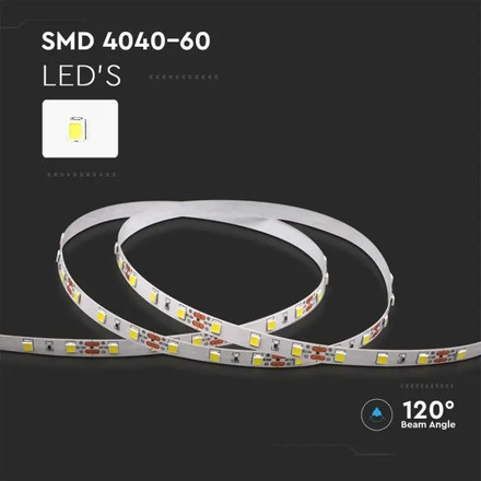 LED Лента 12V IP20 6400K 8 вата 60 диода на метър SMD 4040 SKU 2933 V-TAC