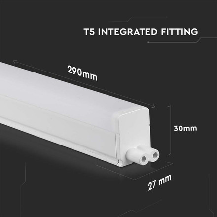 LED Тяло 4W 3000K T5 30см SAMSUNG ЧИП SKU 21689 V-TAC