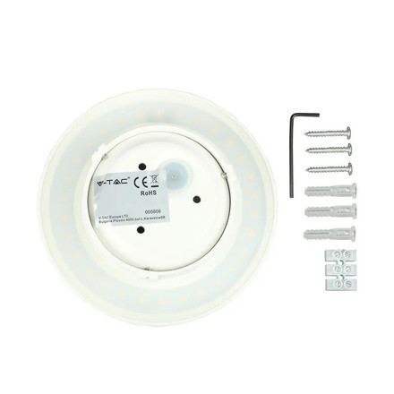 8W Wall Lamp White Body Round IP65 4000K