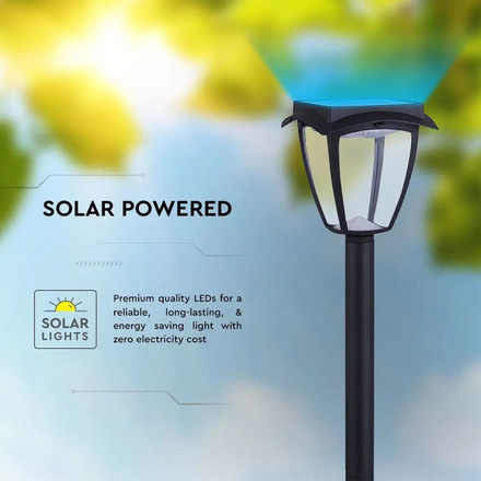 2W LED Solar Stand Lamp Black Body 3in1 IP44