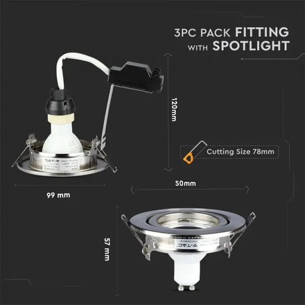 SKU 8884 LED Крушка - 5W GU10 С Фасунга Сатен Никел 3000К 3бр/сет с марка V-TAC