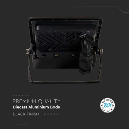 LED Прожектор с PIR сензор 20W 3000К SAMSUNG ЧИП Черно Тяло SKU 20259 V-TAC