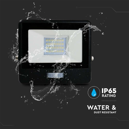 LED Прожектор с PIR сензор 20W 3000К SAMSUNG ЧИП Черно Тяло SKU 20259 V-TAC