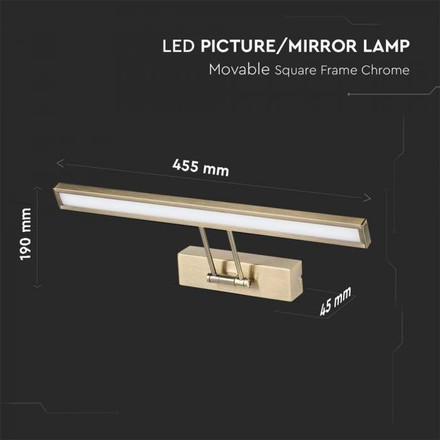 8W LED Picture/Mirror Lamp Golden 4000K