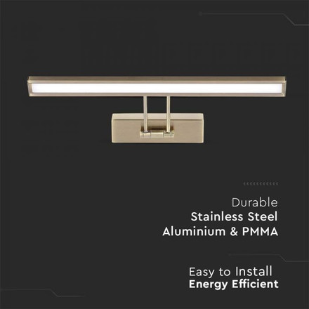 LED Лампа За Картина 8W 4000К Злато Подвижда 455мм SKU 213901 V-TAC