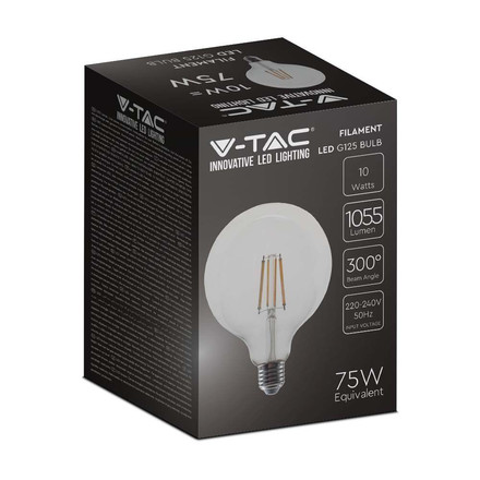 LED Bulb - 10W Filament  E27 G125 Clear Cover  3000K